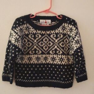 Molly Goggles Handmade Soft Lamb's Wool Fairisle 24 mo. Kids Knit Sweater